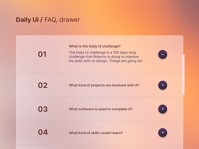 #92 Daily Ui / FAQ