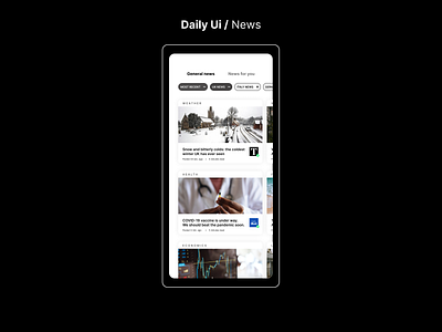 #94 Daily Ui / News app daily ui dailyui dailyuichallenge design news news app news app ui news outlet newsfeed newspaper ui ux