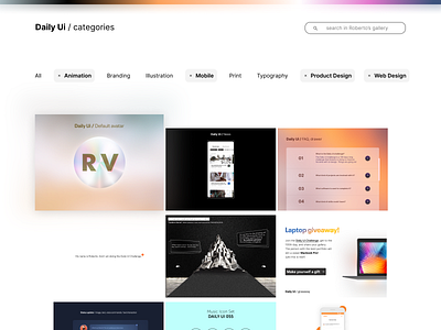 #99 Daily Ui / Categories