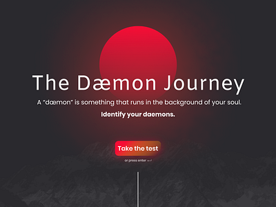 The Daemon Journey / Landing Page daemons demons design ui ux web webgame