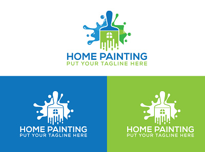 Home Painting Logo branding design flat graphic design home home painting logo logo design minimalist painting logo