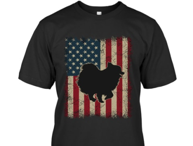 American Flag American Eskimo Dog T-Shirt website link 👇