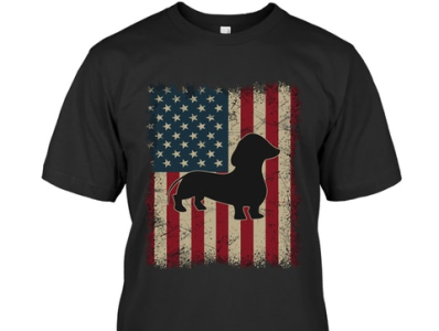 USA Flag Dachshund Dog T-Shirt website link 👇