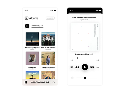 Music Player and Albums Library ios music music player ui ui design