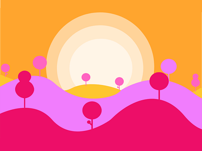 My First Landscape design flat vector