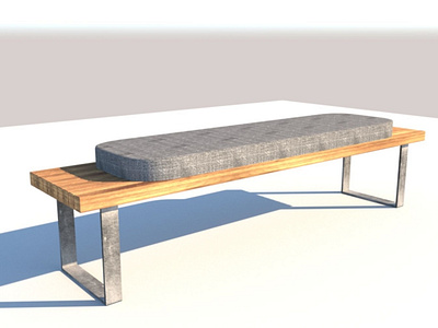 bench2 3dsmax bench metal vray wood