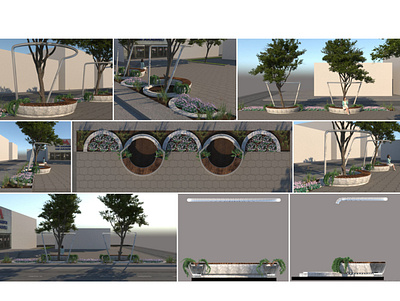 Bench 3dsmax bench design outdoor reconstruction sity square street vray