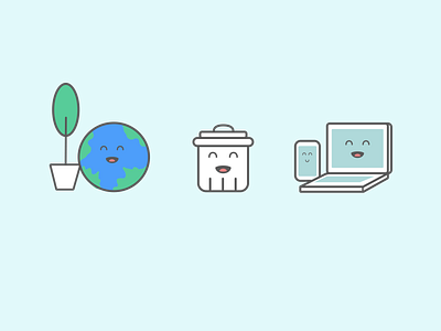Icons for electronics recycling branding design flat icon illustration ui ux vector web website