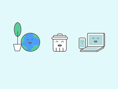 Icons for electronics recycling