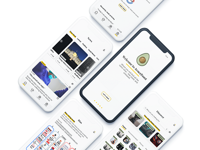 AvocaToast - A millennial news app app branding design icon logo typography ui ux vector