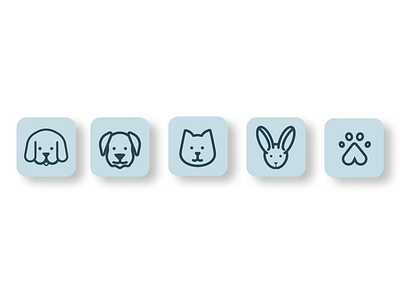 Animal icons app design flat icon ui ux vector