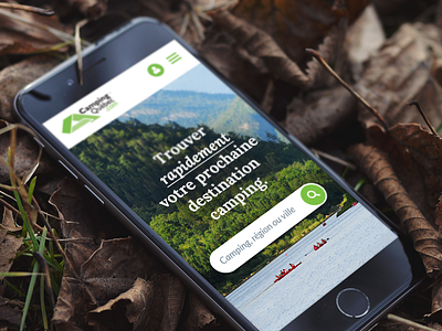 Camping website camping cards forest green mobile nature outdoor responsive search tree ui ux