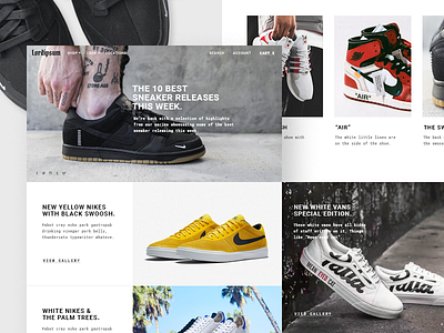 Sneakers streetwear blog layout