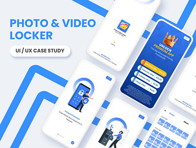 Photo & Video Locker App branding illustration typography ui ux