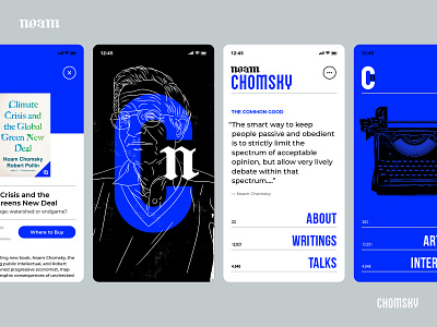 Noam Chomsky Mobile UI Concept branding design identity design mobile ui ux web