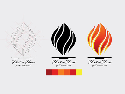 Flint & Flame design illustration logo vector