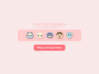 Cute Villagers Twitch Badges Design