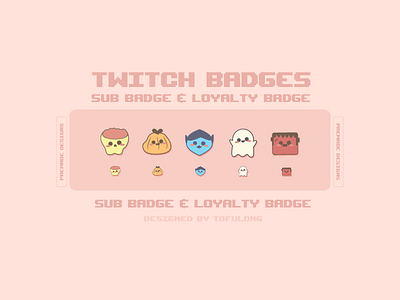 Cute Spooky Friends Twitch Badges Design