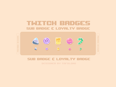 Cute Tasty Hard Candies Twitch Badges Design - Shiny Bubblegum acnh twitch design candy twitch design colorful stream branding colorful twitch package cute stream packages cute twitch badges cute twitch designs cute twitch overlay epic stream packages friends stream package gamer girl designs illustration kawaii twitch design simple twitch design simple twitch overlay vibrant twitch overlay