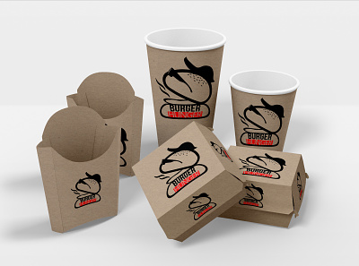 Burger Hunger brand design branding food food branding minimal mockup portfoilo