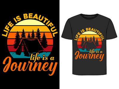 Camping T-Shirt adventure design graphic design illustration retro t shirt typography