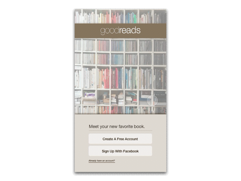 Daily UI #001 – Goodreads Log In Screen