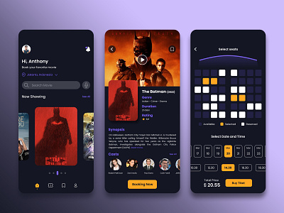 Movie Ticket Booking App Design graphic design mobile design ui ui ux