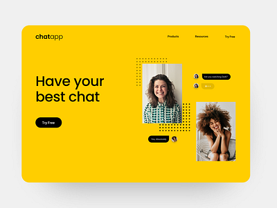 Chatapp-landing page app branding chat chatapp design gardening messaging ui ux