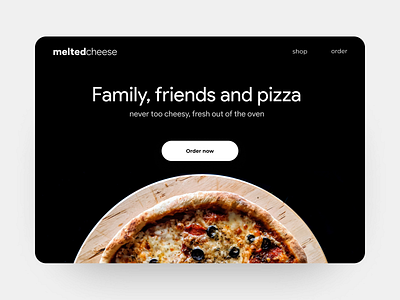 melted cheese - landing page app branding cheese design meltedcheese pizza pizzastore ui ux