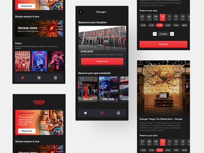 Stranger Things -Official Store app booking app branding dailyui design dustin eleven mobile netflix online booking season 4 stranger things strangerthings ticket booking app ui upsidedown ux
