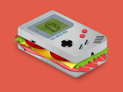 Game Boy Sandwich art blt cruxworldwide food game boy graphic design illustration illustrator photoshop user experience
