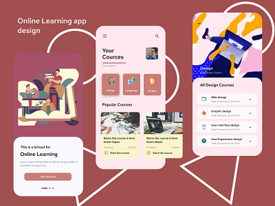 online learning app ui-kit app app concept app designer app ui appdesign application application concept application design application development application ui concept concept design illustrator learning app ui ux ui design ui interface uiuxdesigner