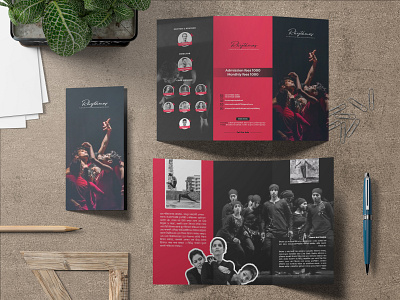 Trifold Brochure Design dance design minimal school ui vector