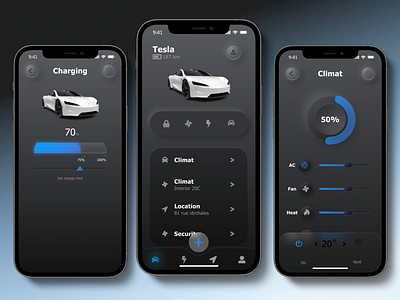 Recreating Tesla APP design ui ux