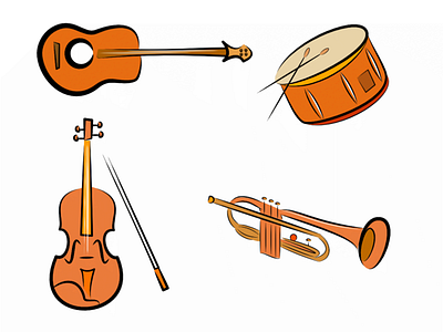 music instruments branding design icon illustration minimal vector