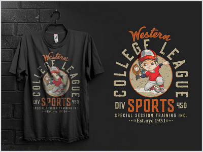 Vintage sport varsity apparel t-shirt design