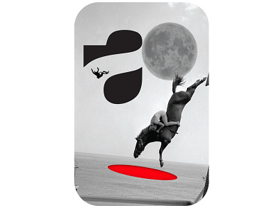 Horse Dive dribble branding collage collage art composition design digital digital art diving graphic hole horse moon personal branding red surreal surreal art surrealism surrealistic