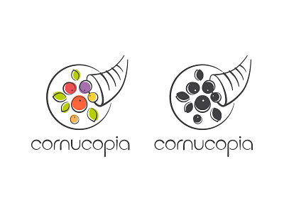 Cornucopia Snack Logo Design clean cornucopia logo modern