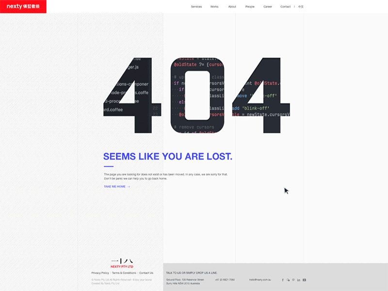 404 Page 404 animation interaction