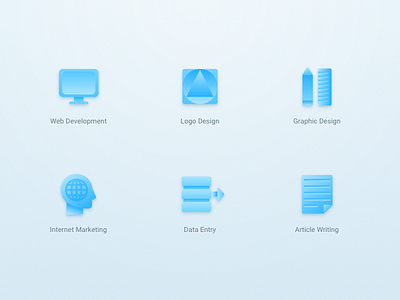 Icons blue geometric gradient icon modern service