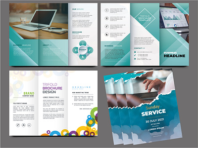 Trifold brochure and flyer Design branding design flyer design illustration minimal trifold brochure typography vector