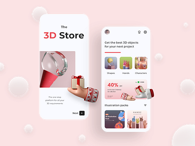 3D store app design concept
