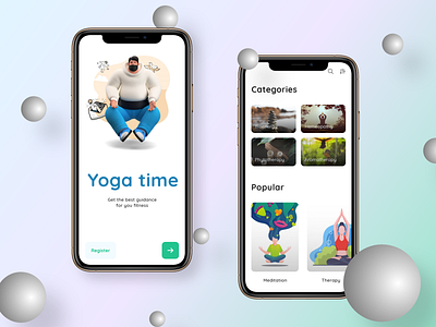Yoga (meditation) app concept 3d adobe adobe xd app app design branding colors design dribbleshot icon icon set illustration minimal mockup ui uidesign unsplash ux webdesign yoga app