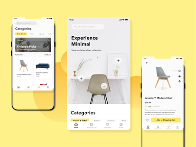 Furniture Shopping App UI Exploration - Riviera app branding design graphic design ui ux vector