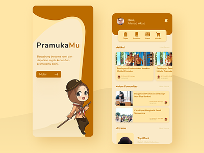 PramukaMu mobile app app design pramuka typography ui ux vector