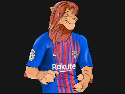 Leo Messi barcelona fcb football goat illustration lion king lionel messi player