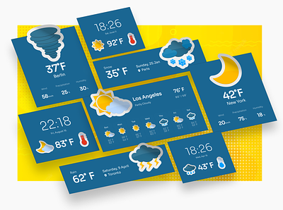 Skyedget adobexd app design application design dribbblers figma flat design illustration stickers ui weather weather widget widget