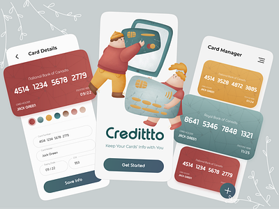 Credittto: Credit Card Info Saver adobexd app app design application card saver credit card debit card design digital world dribbblers icons8 illustration ui