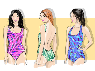 Hot summer fashion girl girls illustration illustrator summer swimsuit