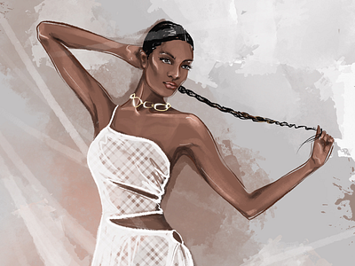 White dress dress fashion illustration illustrators lady white woman